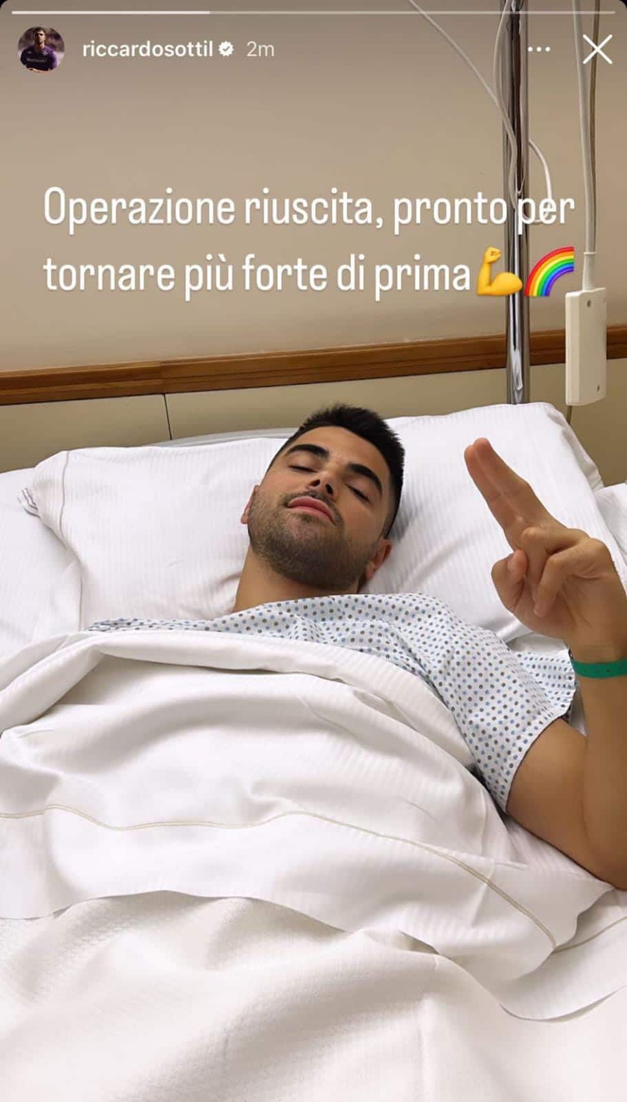 Sottil si è operato all'ernia, l'annuncio: "Operazione riuscita, pronto per tornare più forte di prima"