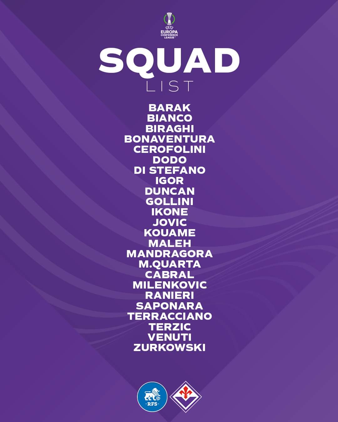 I convocati per Riga-Fiorentina, Amrabat escluso. Restano a Firenze anche Sottil e Nico Gonzalez