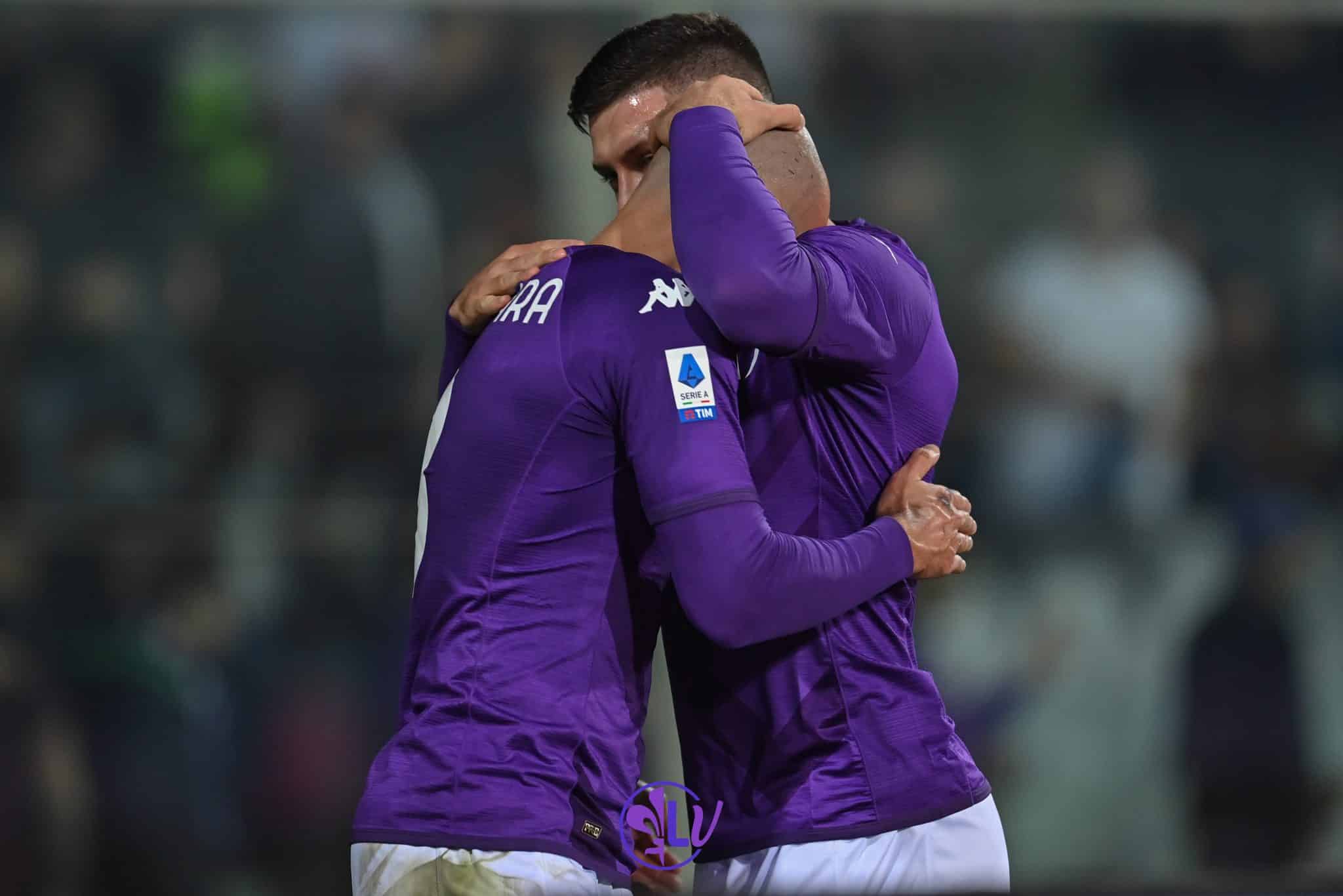 Esultanza Luka Jovic (ACF Fiorentina) con Riccardo Saponara (ACF Fiorentina)