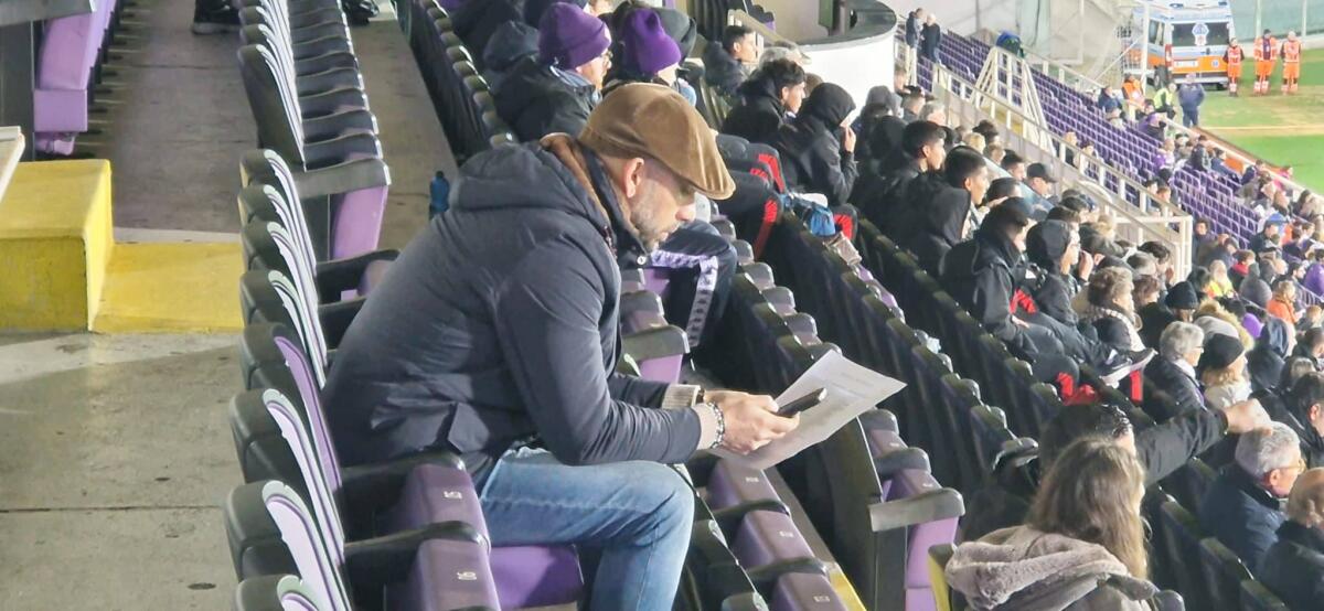 Il direttore sportivo del Bologna Marco Di Vaio allo stadio Franchi per vedere la Fiorentina - 