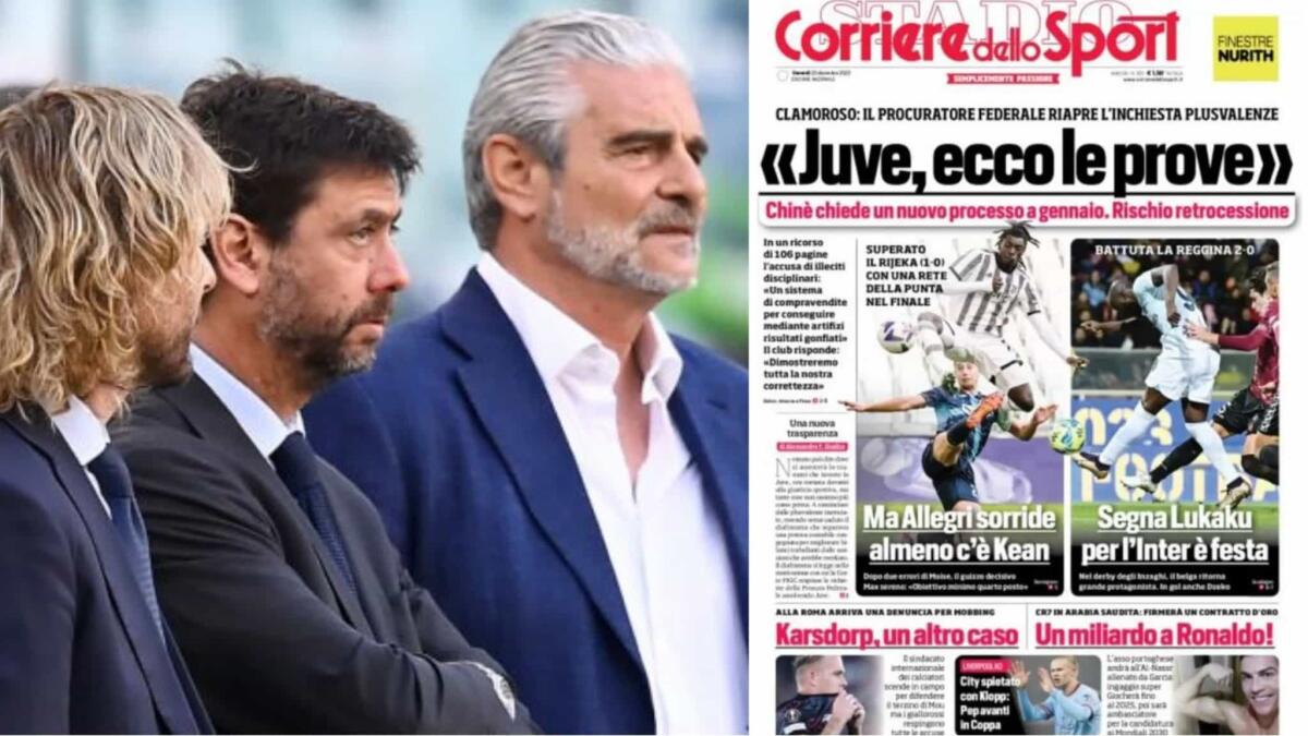 Corriere dello Sport annuncia: "Adesso ci sono le prove contro la Juventus. Rischia la retrocessione" - 