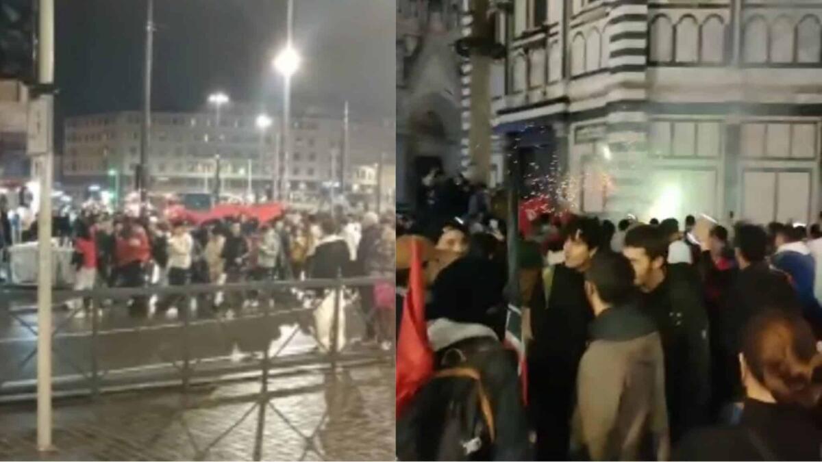 Esplode la festa marocchina a Firenze, tifosi del Marocco festeggiano in Piazza del Duomo. I video - 