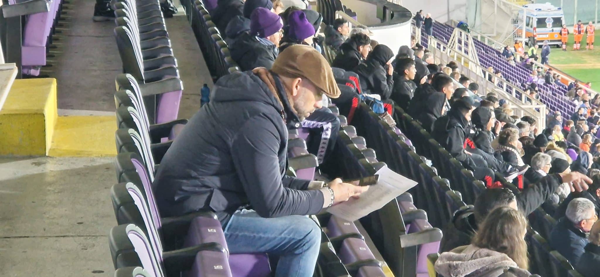 Il direttore sportivo del Bologna Marco Di Vaio allo stadio Franchi per vedere la Fiorentina