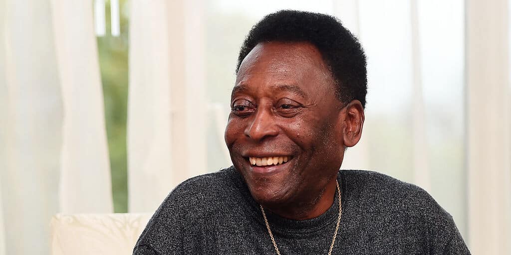 LONDON, ENGLAND - SEPTEMBER 05: Pele in interview at The Savoy Hotel before his attendance of the GQ Men of the Year Awards on September 5, 2017 in London, England. (Photo by Eamonn M. McCormack/Getty Images for Pele10 )