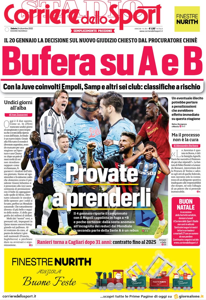 Bufera su serie A e serie B. Le false plusvalenze della Juventus possono far riscrivere le classifiche