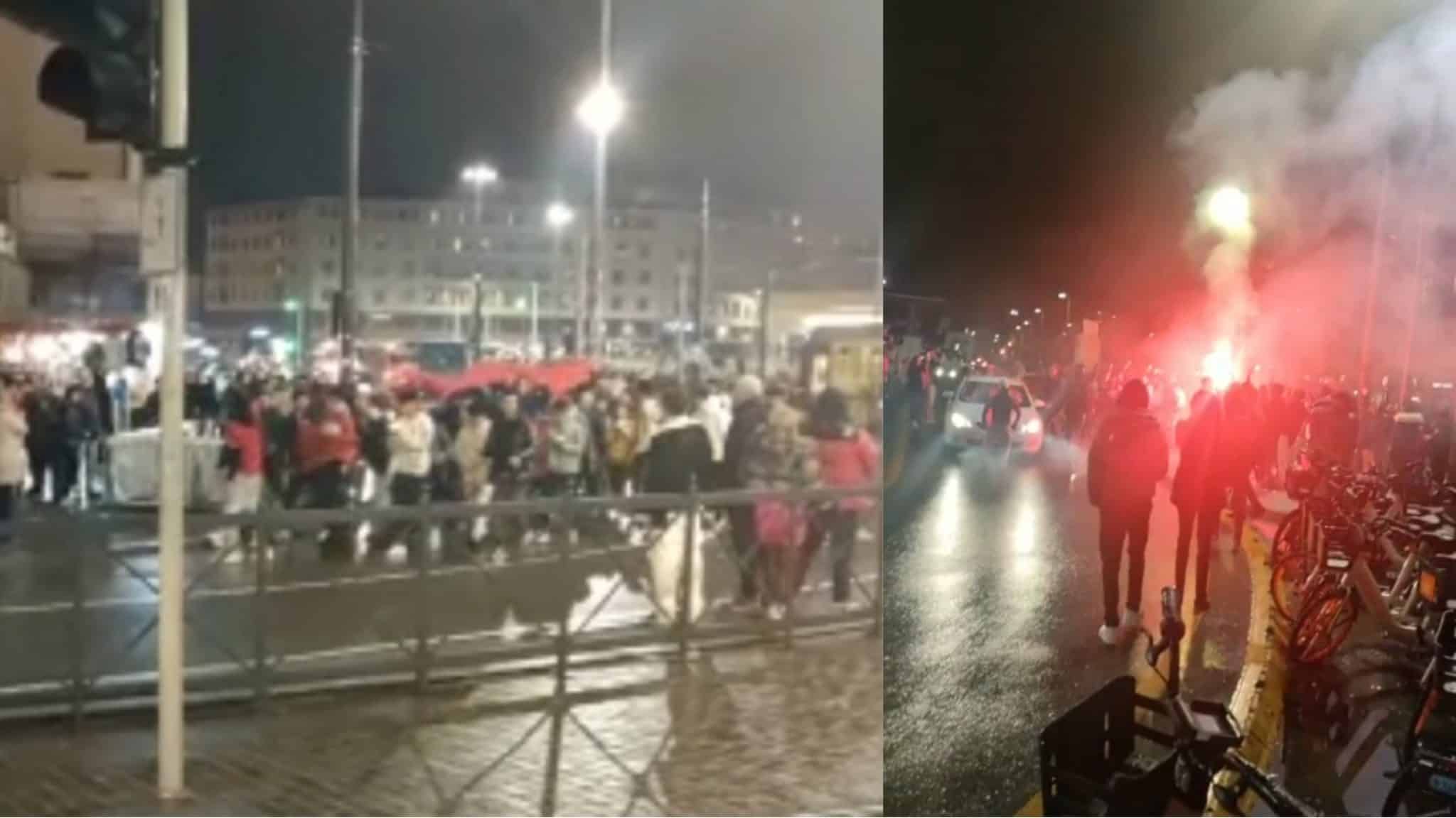 Esplode la festa marocchina a Firenze, tifosi del Marocco festeggiano in Piazza del Duomo. I video