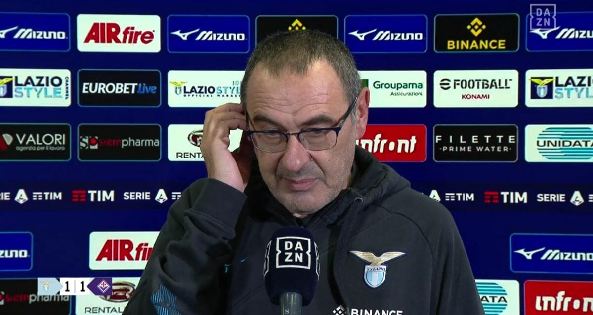 Sarri recrimina: "Lazio stanca, noi avevamo giocato martedi mentre la Fiorentina aveva giocato sabato" - 
