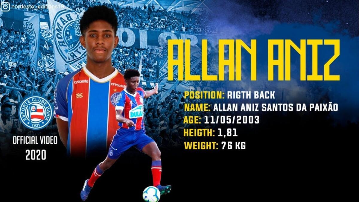 Dal Brasile, la Fiorentina ha osservato Allan Aniz, terzino destro brasiliano classe 2003 in scadenza - 