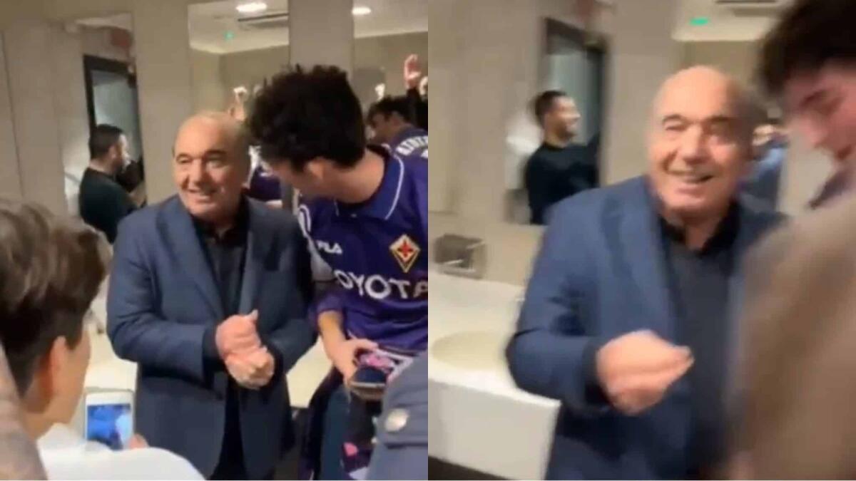 Tifosi viola trovano Commisso nel bagno dell'autogrill, cori e tanto affetto per il patron della Fiorentina - 