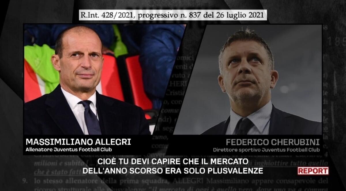 Report smaschera Allegri, l'intercettazione: "Il mercato della Juventus non è vero, è tutto plusvalenze" - 