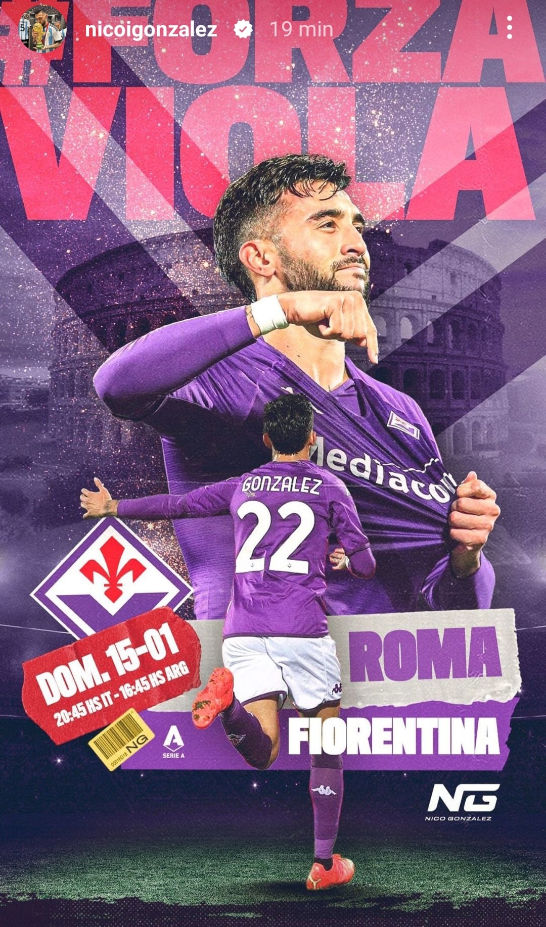 Nico Gonzalez ha trovato accordo con il Leicester? Lui posta foto in cui esulta con il "Resto qui"