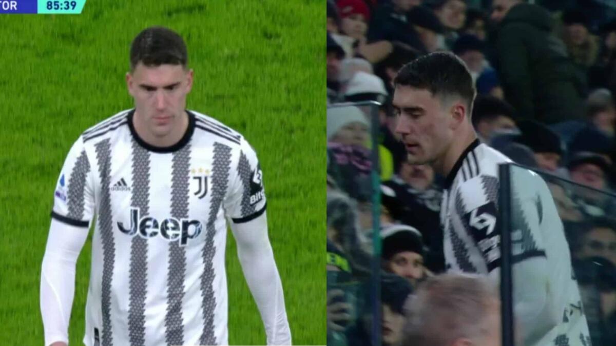 Nella faccia di Vlahovic il pentimento di essere andato alla Juventus. Non si diverte più nel giocare - 