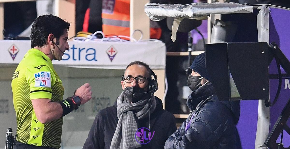 La linea dell'IFAB: l'arbitro spiegherà la decisione finale del Var allo stadio. No al tempo effettivo - Firenze, stadio A.Franchi, 17.01.2022, Fiorentina-Genoa, foto Lisa Guglielmi. Copyright Labaroviola.com