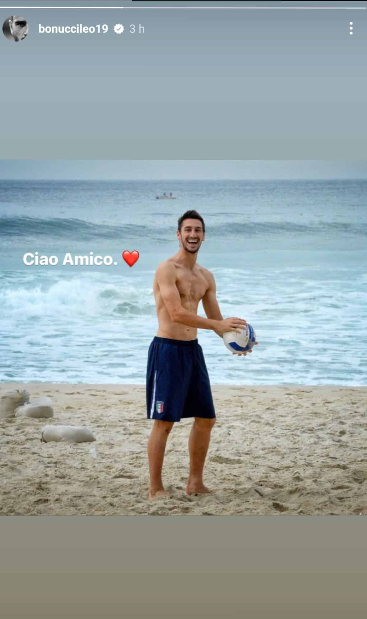Anche Bonucci si unisce al cordoglio social per Astori: "Ciao amico"