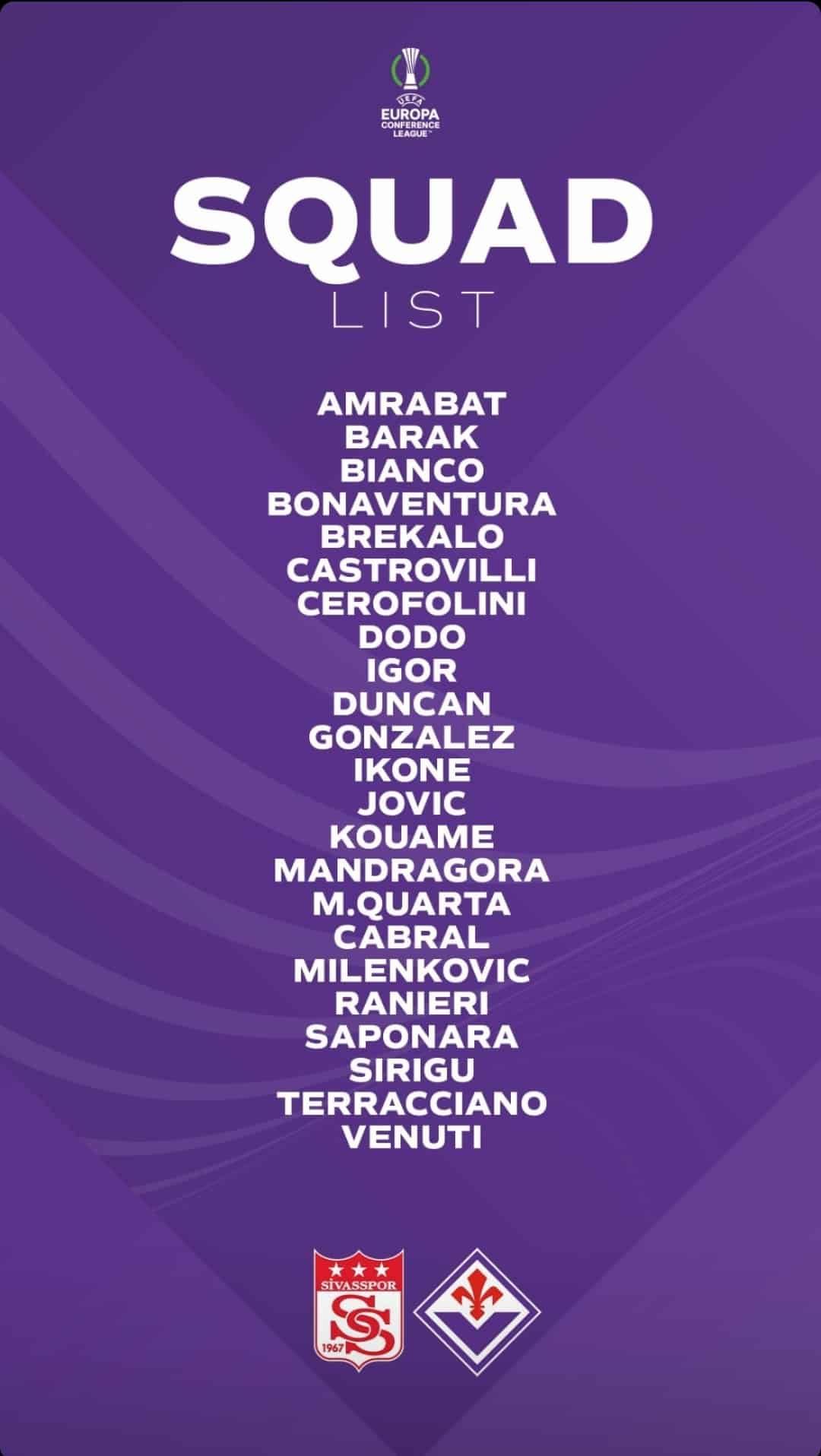 I convocati della Fiorentina per il Sivasspor: Sottil resta a Firenze. Jovic parte domani da Madrid