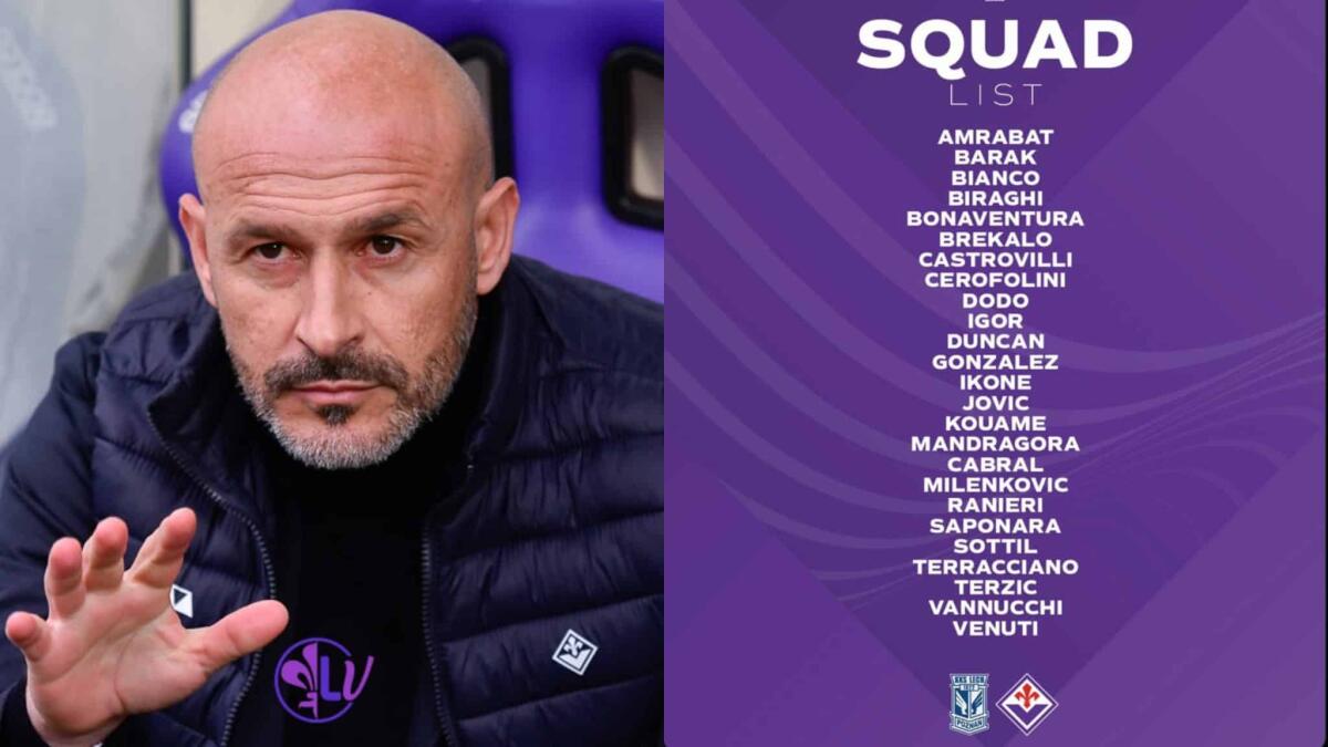 I convocati della Fiorentina per il Lech Poznan: nessuna sorpresa per Italiano. Assente lo squalificato Quarta - 