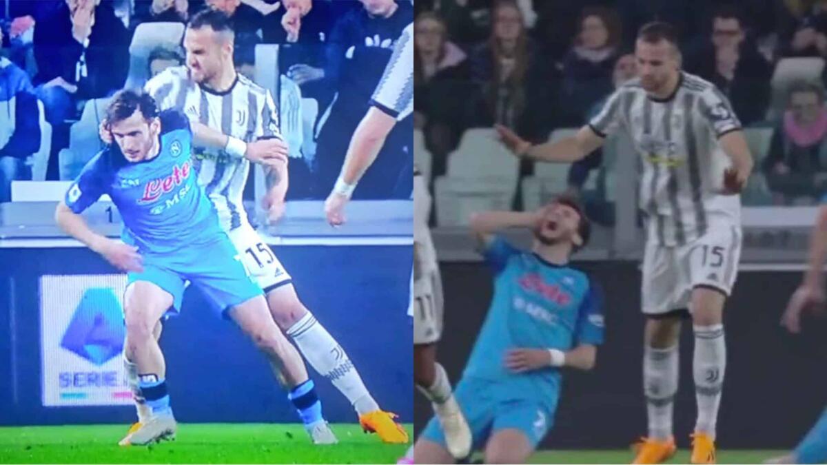 Juventus, ci risiamo. Pugno violento di Gatti contro Kvaratskhelia. Arbitro e Var decidono di non vedere - 