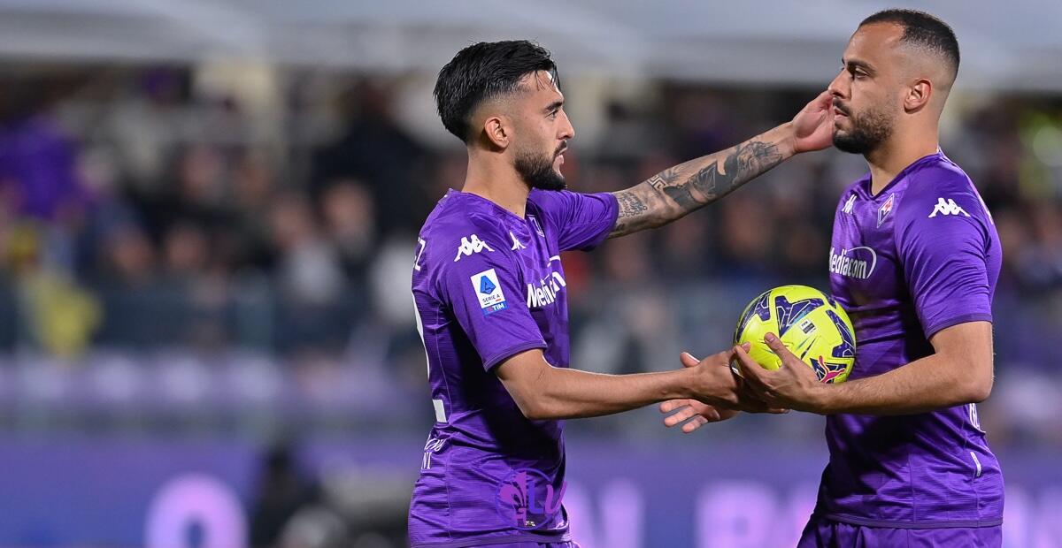 Il meraviglioso gesto di Nico Gonzalez, regala il rigore a Cabral: "Voleva fargli fare gol, gli serviva" - Firenze, stadio A.Franchi, 17.04.2023, Fiorentina-Atalanta, foto Lisa Guglielmi. Copyright Labaroviola.com