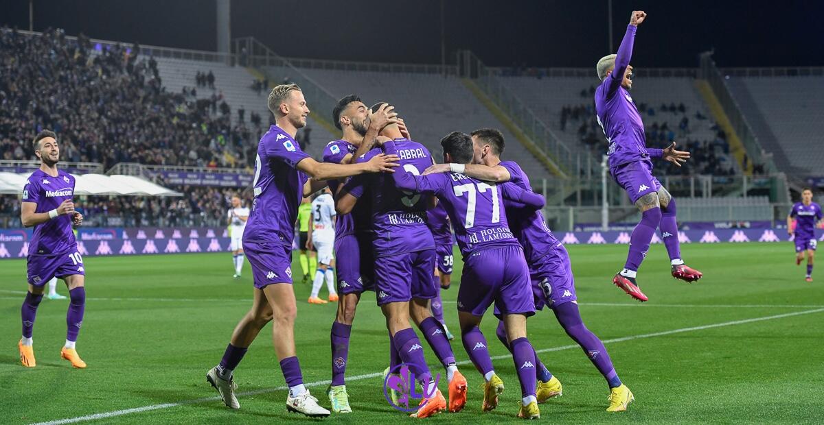 La Fiorentina aiuta l'Italia. Vola il Ranking Uefa grazie alle coppa. Solo l'Inghilterra meglio quest'anno - Firenze, stadio A.Franchi, 17.04.2023, Fiorentina-Atalanta, foto Lisa Guglielmi. Copyright Labaroviola.com
