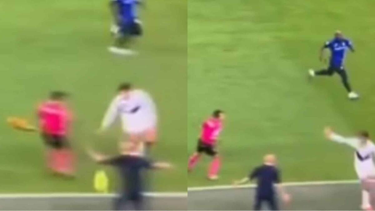 Il guardalinee di Inter-Fiorentina entra in campo e ostacola il recupero palla di Ranieri. Rabbia viola - 
