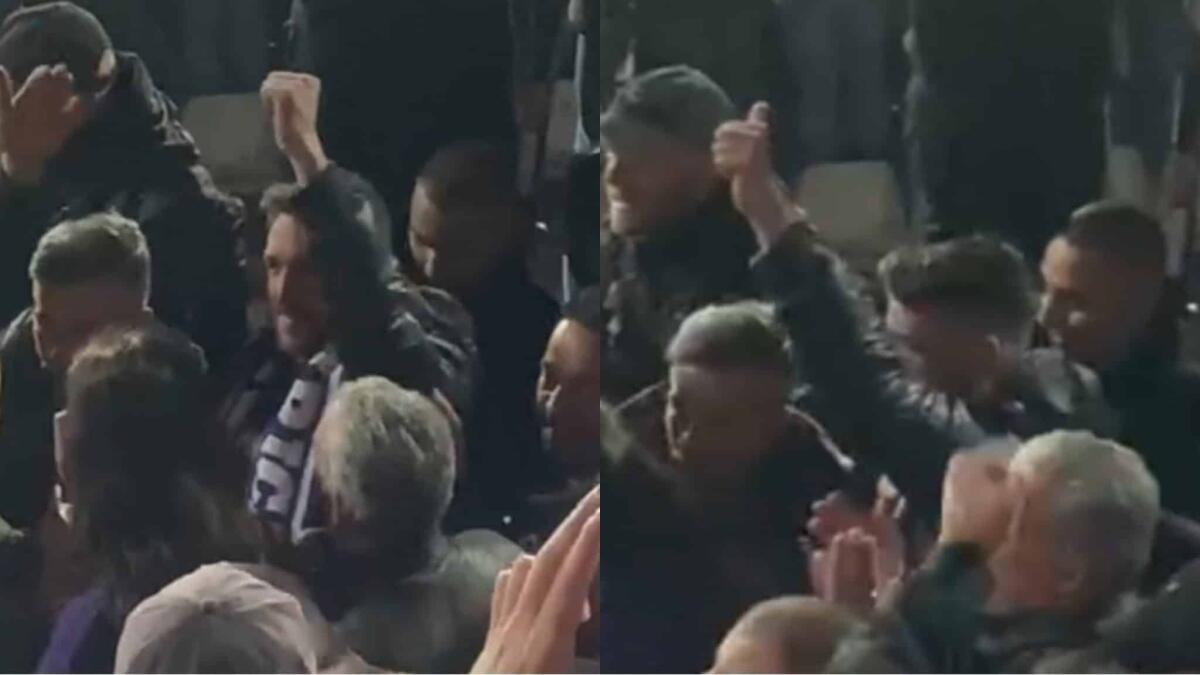 Gonzalo Rodriguez in Curva Fiesole a vedere Fiorentina-Atalanta. Osannato dai tifosi viola - 