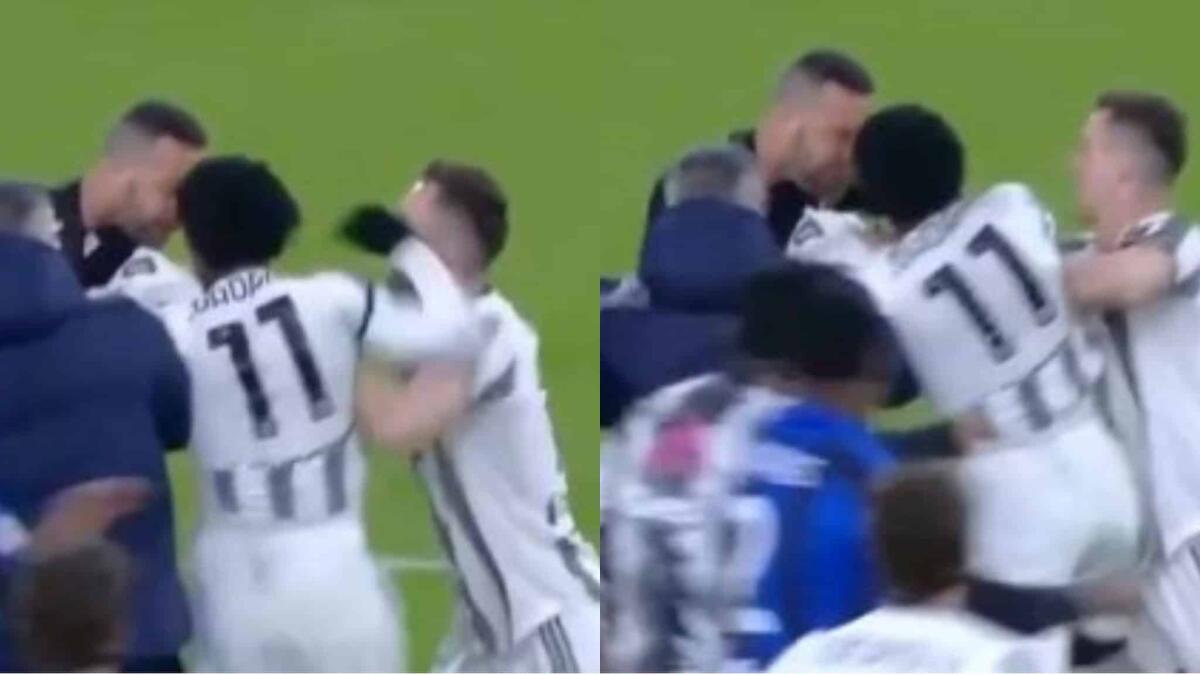 Lo stile Juventus non si smentisce mai, pugno di Cuadrado ad Handanovic nel post partita. Il video - 
