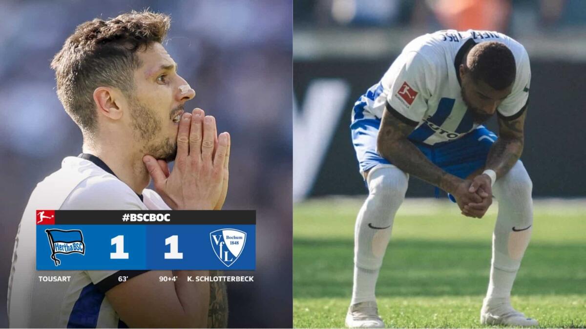 Jovetic e Boateng firmano il fallimento. L'Hertha Berlino retrocede nella serie B tedesca, fatale l'1-1 - 