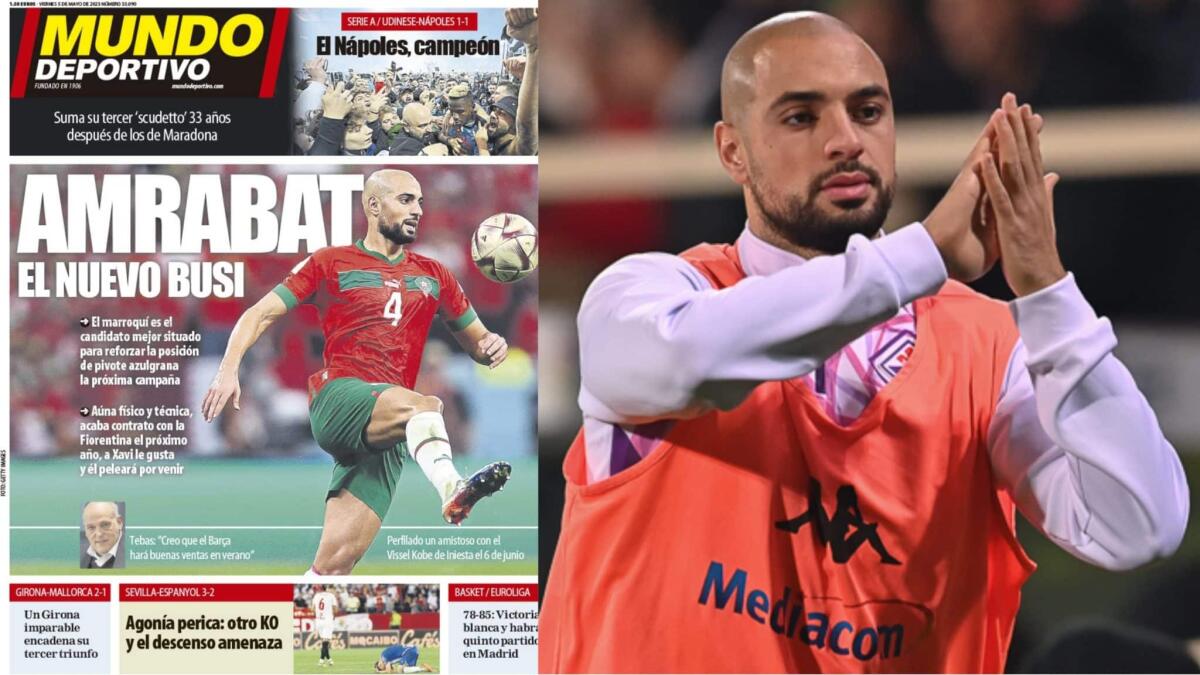 Il Mundo Deportivo mette in prima pagina Amrabat: "È il nuovo Busquets per il Barcellona" - 