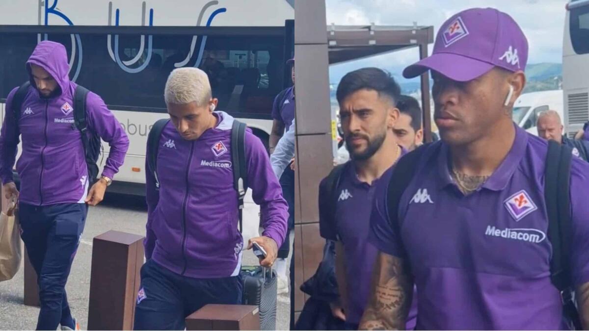 Fiorentina in partenza da Peretola verso la semifinale di Conference contro il Basilea. Il video - 