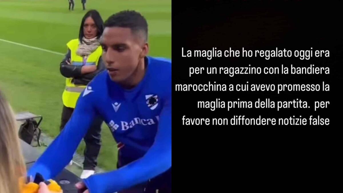 Sabiri spiega: “La maglia regalata l’avevo promessa a un bambino con la bandiera del Marocco” - 