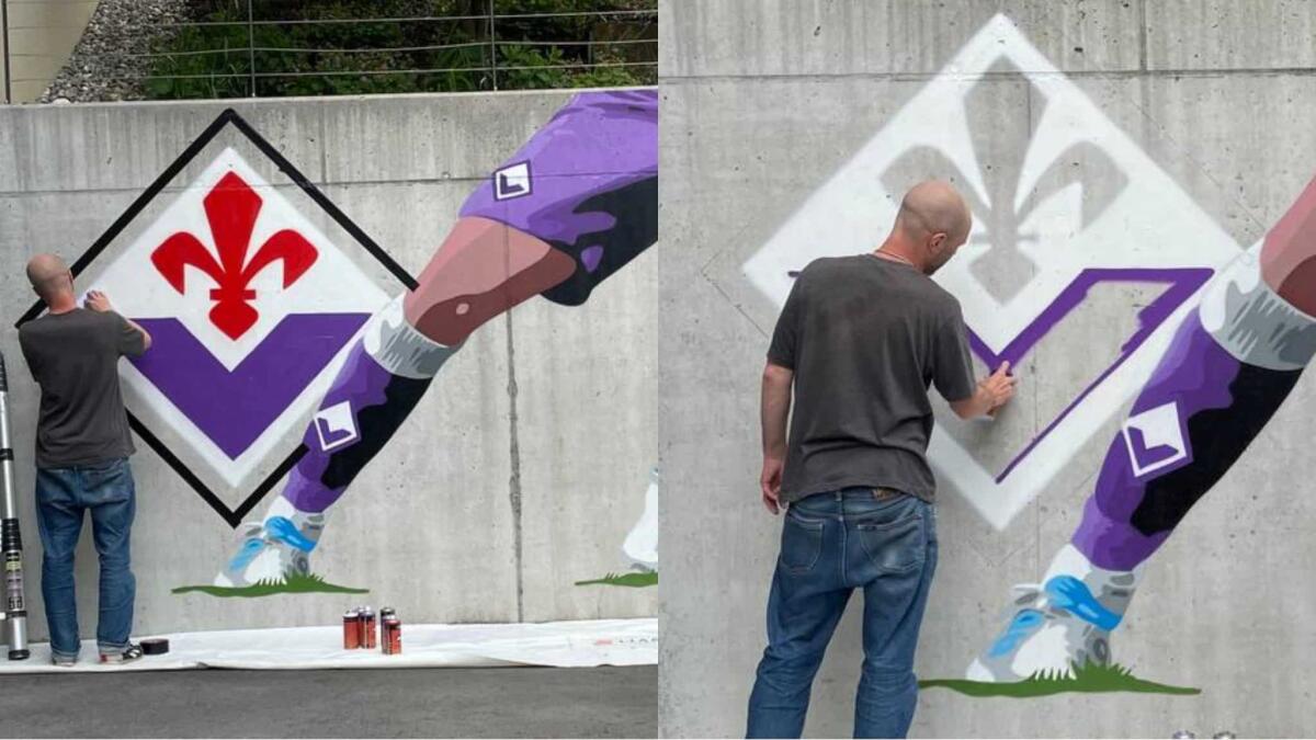 Tifa Fiorentina in Liechtenstein, per il compleanno si è fatto fare questo murales davanti casa sua - 