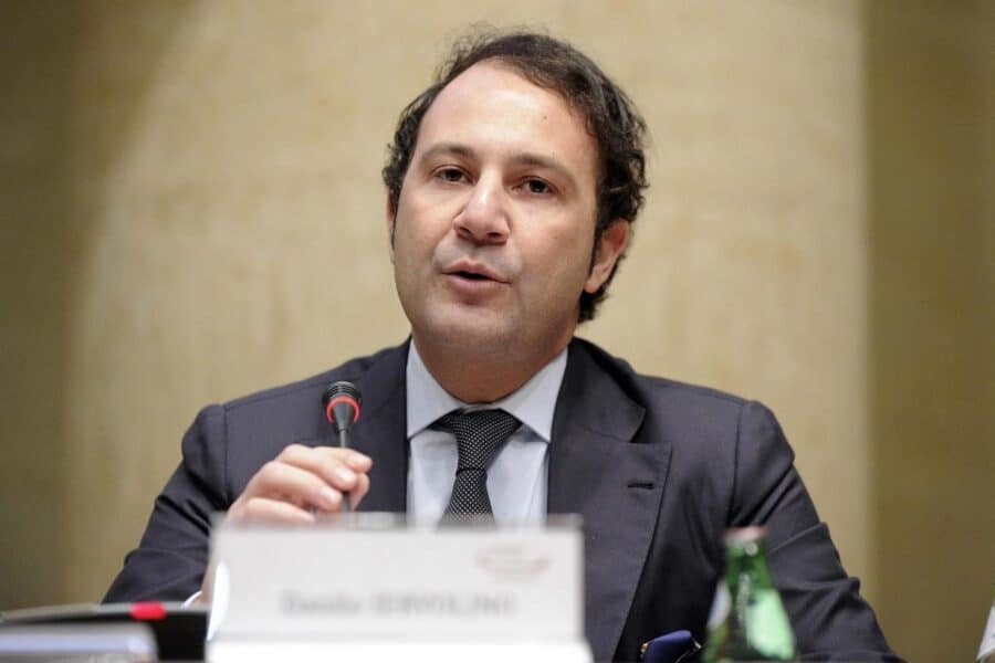 Foto Fabio Cimaglia / LaPresse24-01-2017 RomaTempio di Adriano. Inaugurazione dell'Anno Accademico dell'Universitas MercatorumNella foto Danilo IervolinoPhoto Fabio Cimaglia / LaPresse24-01-2017 Rome (Italy)Temple of Hadrian. Academic year inauguration of