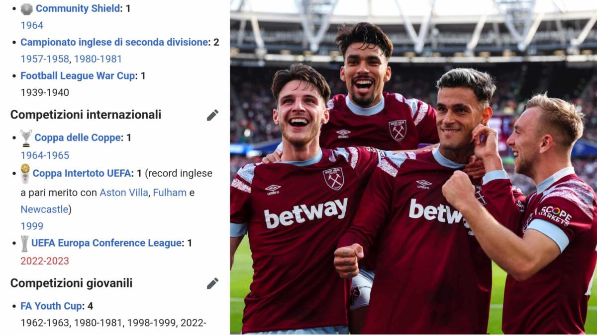 Su Wikipedia il West Ham ha già vinto la Conference League. Tifosi viola burloni o tifosi inglesi già sicuri? - 