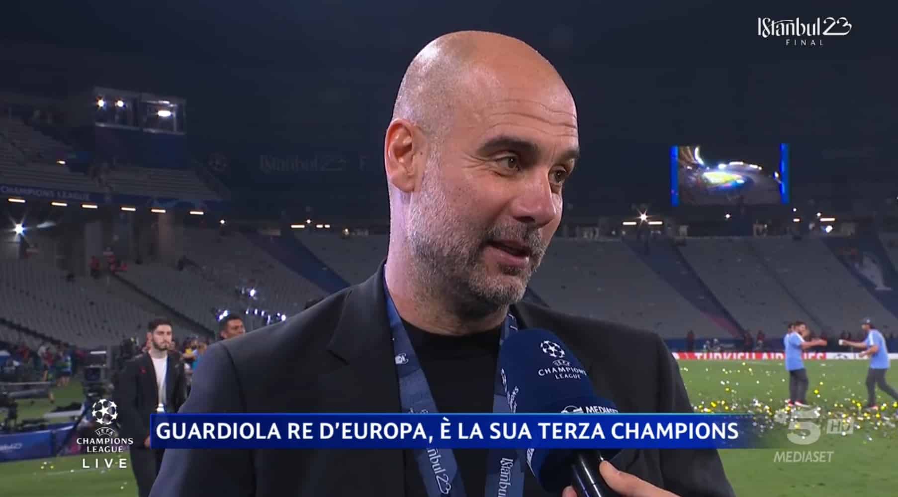 Guardiola asfalta Allegri in diretta a Sky: "Il calcio palla lunga e difesa è finito, guarda il Napoli e l'Inter"
