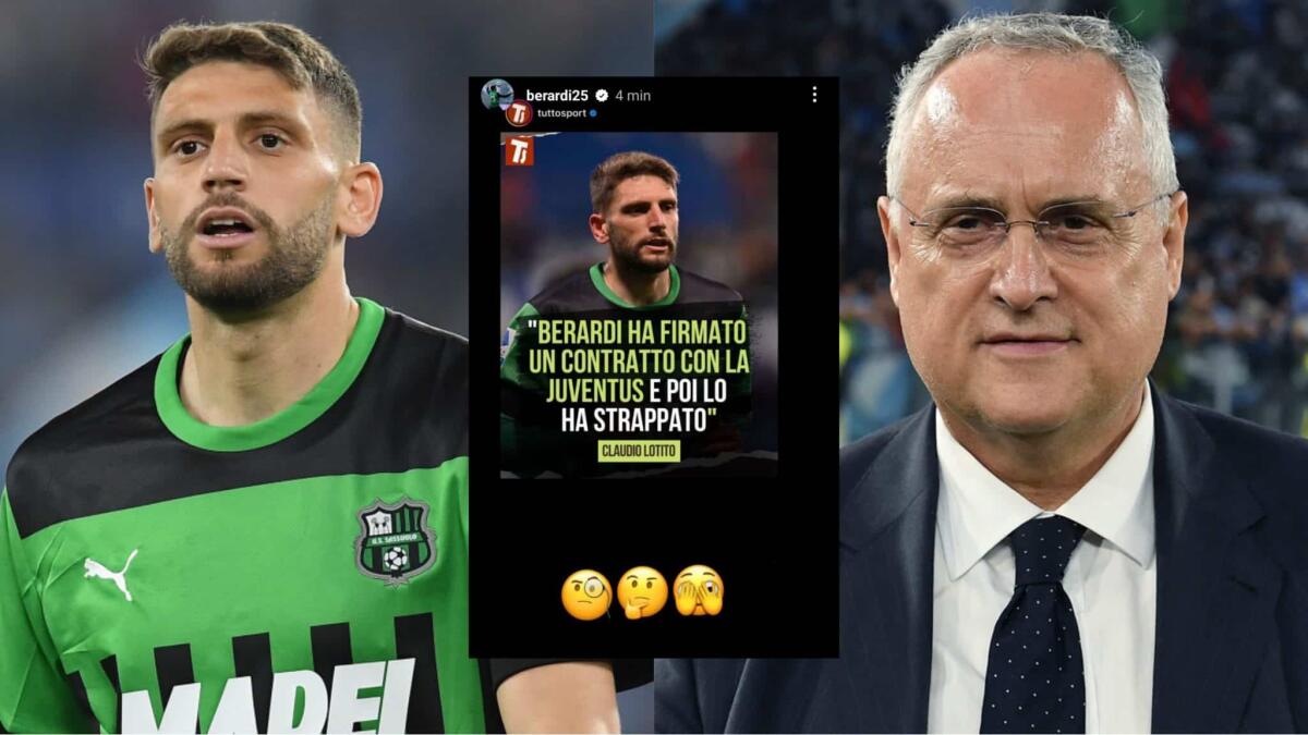 Berardi sbeffeggia Lotito su Instagram: pubblica una foto con una sua dichiarazione e lo commenta - 