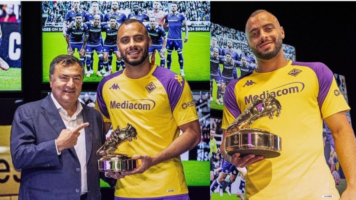 La Fiorentina saluta Cabral e Barone gli consegna scarpa d'oro come miglior bomber della Conference - Foto social ACF Fiorentina