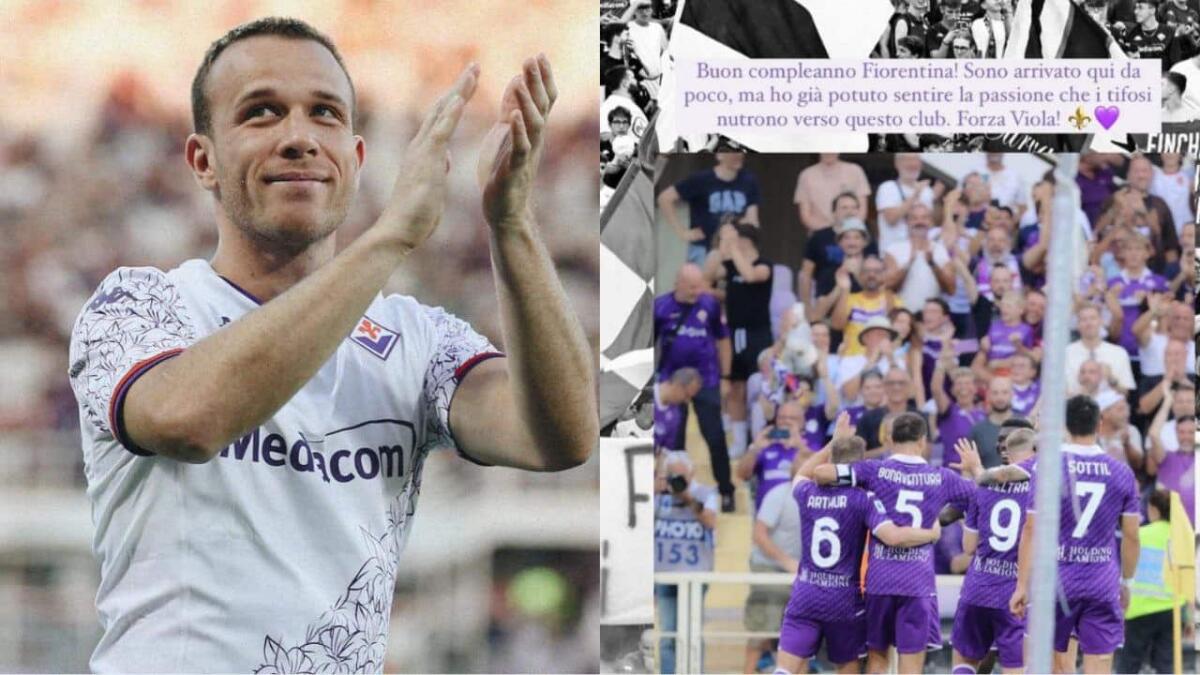 Gli auguri social di Arthur alla Fiorentina: "Arrivato da poco ma sento già passione dei tifosi per il club" - 