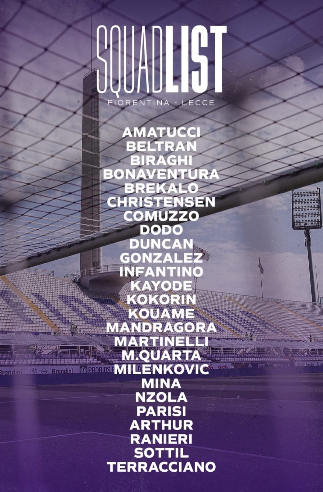 I convocati della Fiorentina: Amrabat e Jovic non ci sono. Fuori anche Ikonè e Sabiri. Kokorin presente