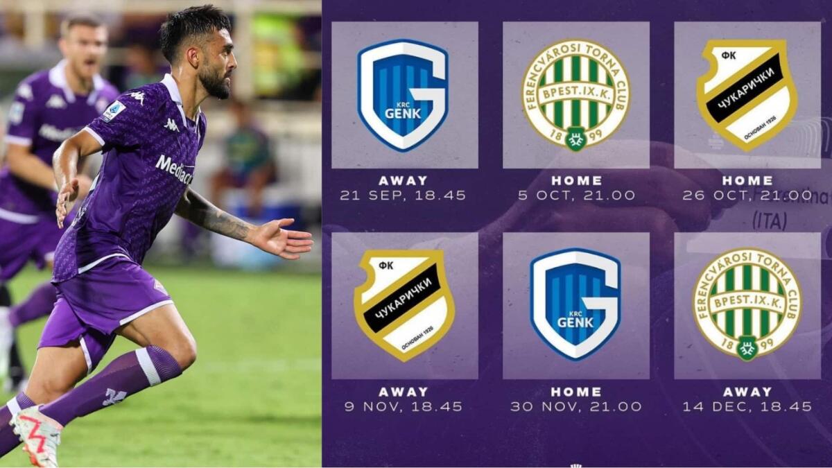 Il calendario della Fiorentina in Conference: si parte in trasferta contro il Genk, poi due partita in casa - 