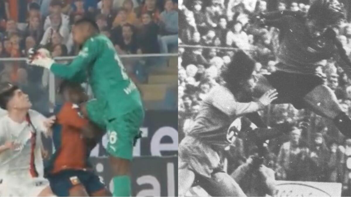 Maignan come Martina, che stava uccidendo Antognoni con il suo intervento killer. Le foto a confronto - 