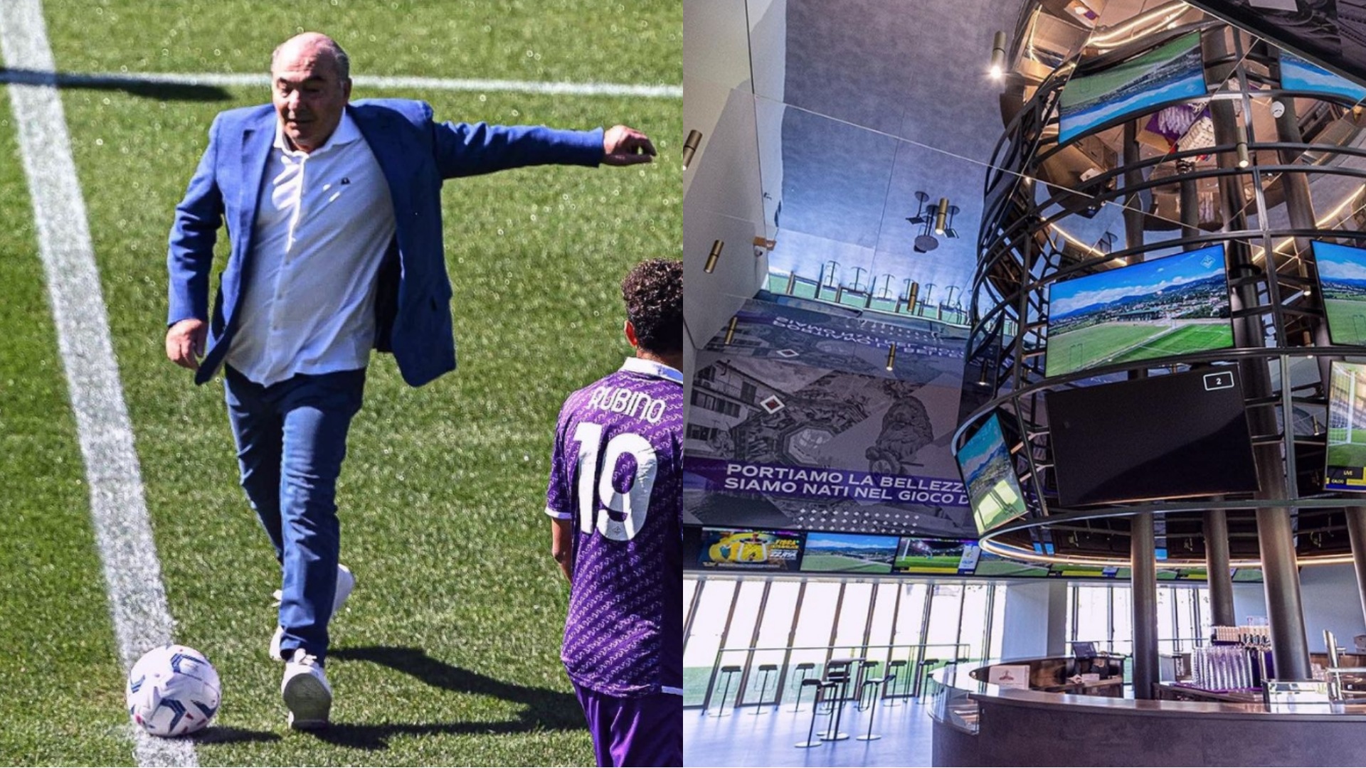 Il Viola Park regala sensazioni speciali, Commisso posa con i tifosi, e si vede lo skyline di Firenze