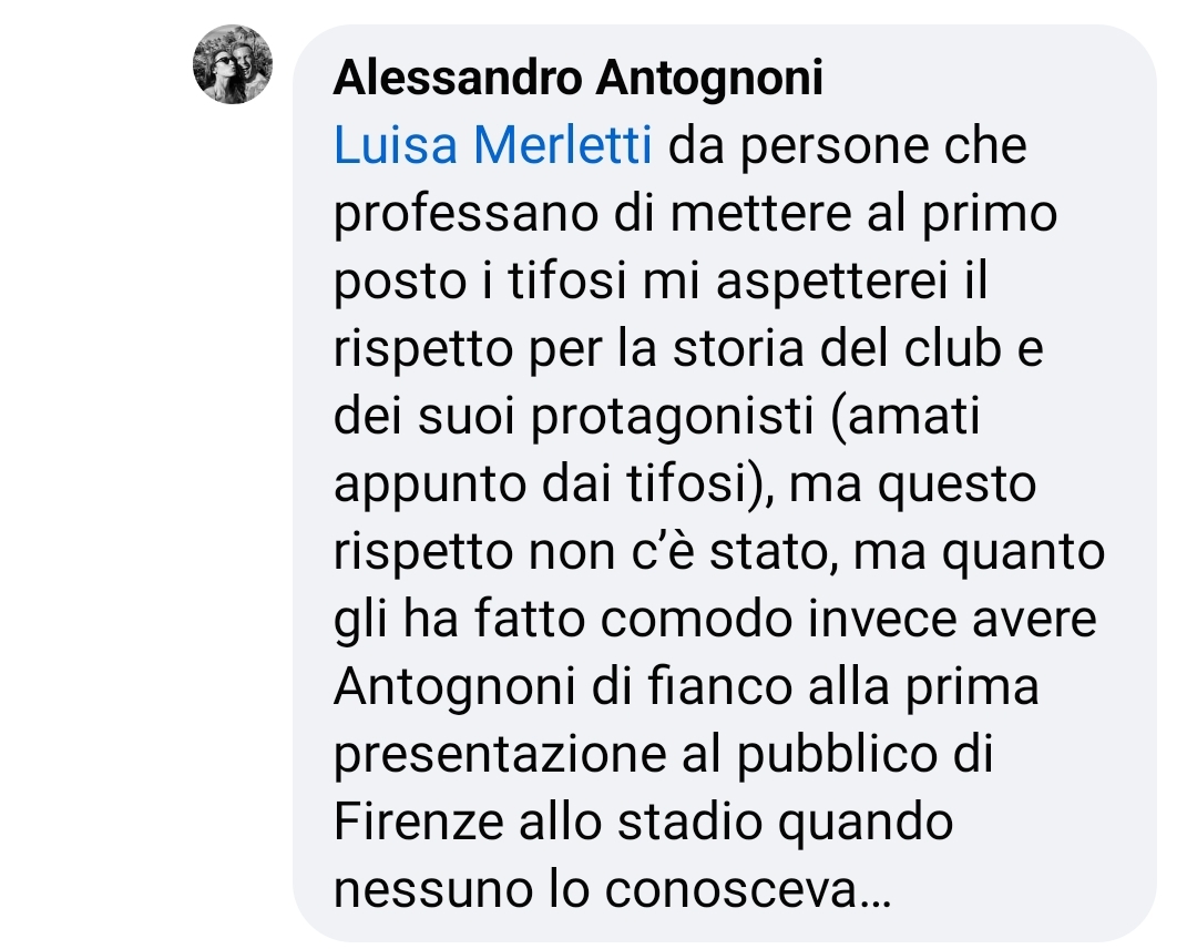 Figlio Antognoni attacca: "Della Fiorentina gli interessa zero. Lo hanno cacciato dall'ufficio. Sono esseri inutili"
