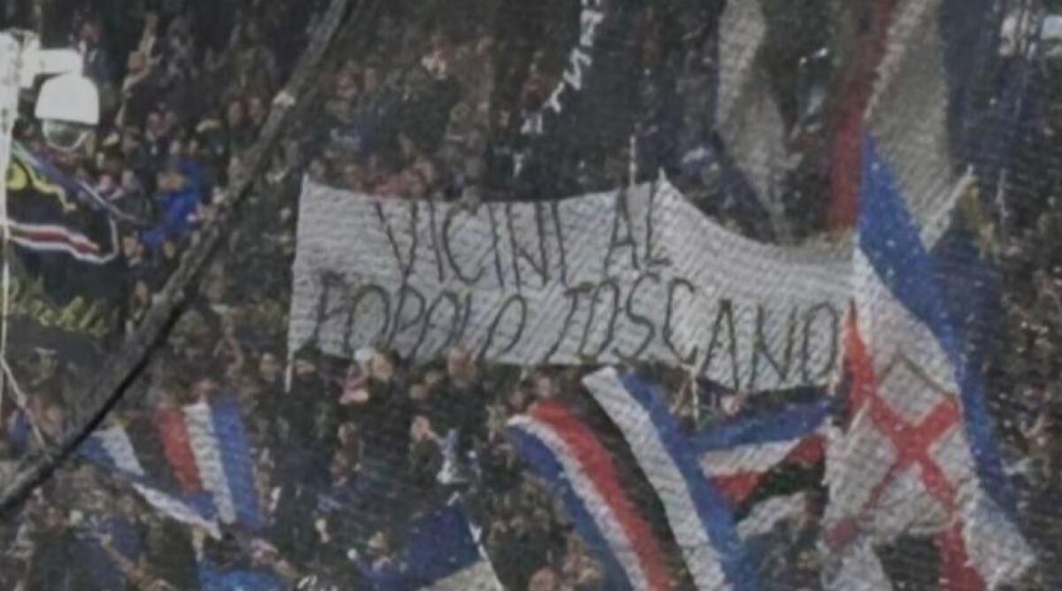"Vicini al popolo toscano". I tifosi della Sampdoria a sostegno di chi è stato colpito dall'alluvione - 