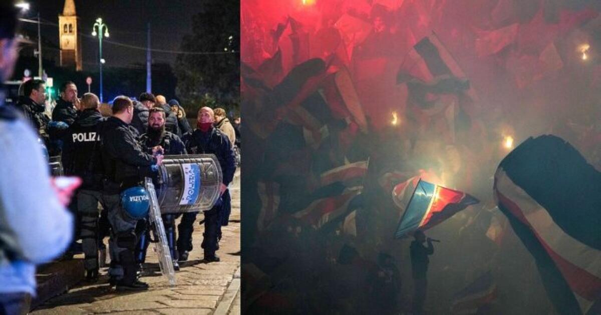 Vergogna e ripugnanza nella notte di Milano, tifosi di Milan e PSG si scontrano con la polizia - 