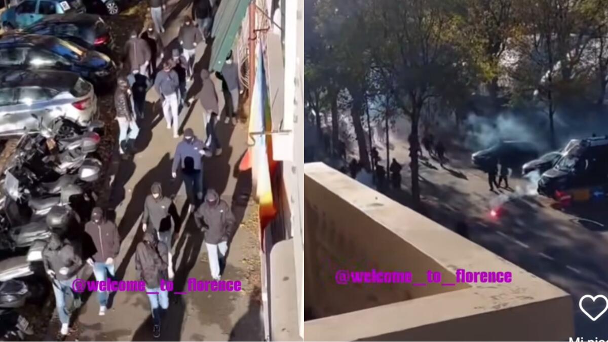 Scontri tra tifosi di Fiorentina e Salernitana in Viale dei Mille prima della partita, la polizia è intervenuta - 