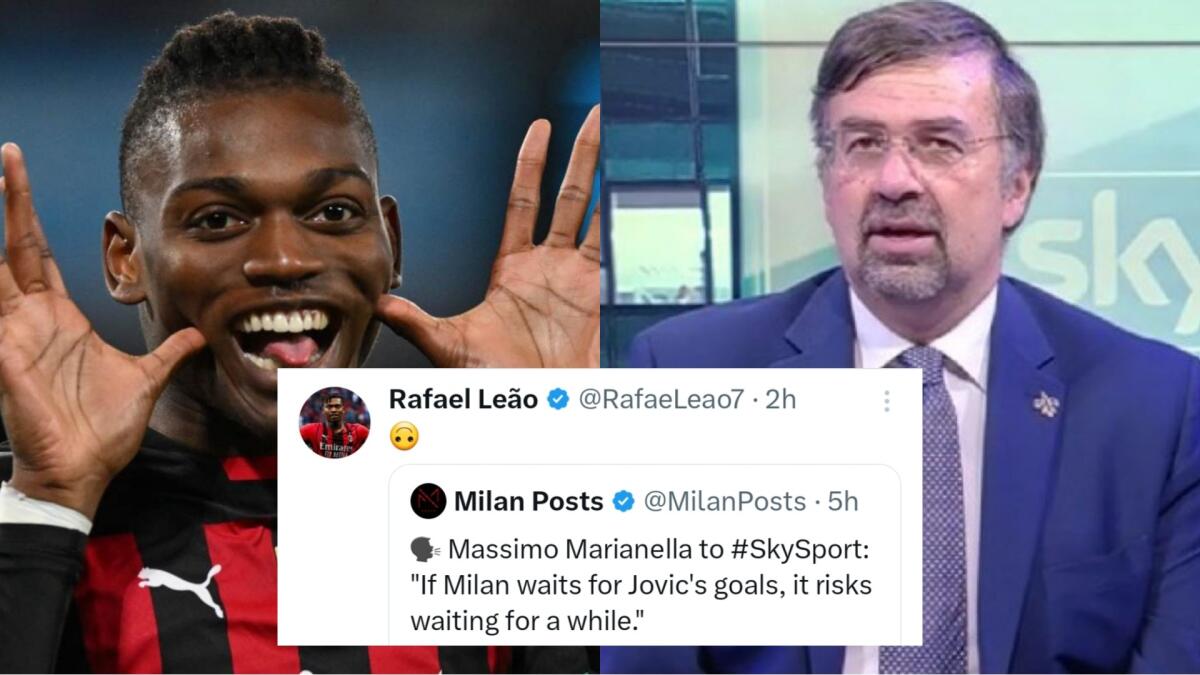 Leao prende in giro Marianella, aveva detto: "Se il Milan aspetta il gol di Jovic, aspetta un bel po" - 