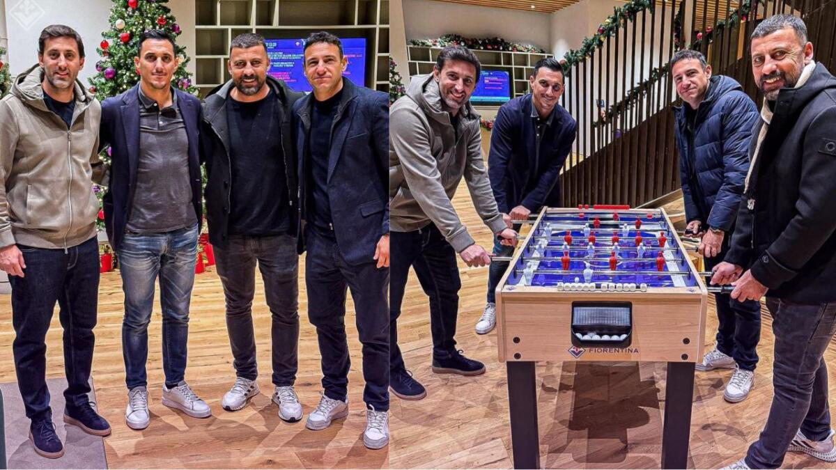 Visita speciale per la Fiorentina: Burdisso accoglie Milito, Samuel e Matellan al Viola Park - 