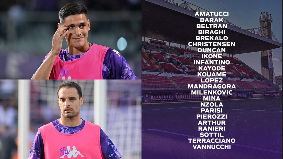 I convocati della Fiorentina per il Monza: out Bonaventura, Quarta e Comuzzo. Ok Arthur e Duncan - 