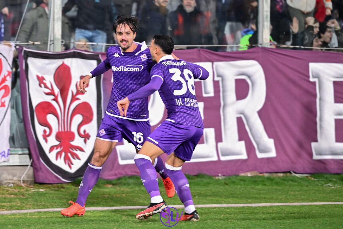 Gazzetta: "Fiorentina, che balzo di personalità! Si è addormentata su un morbidissimo 4° posto" - Esultanza Luca Ranieri