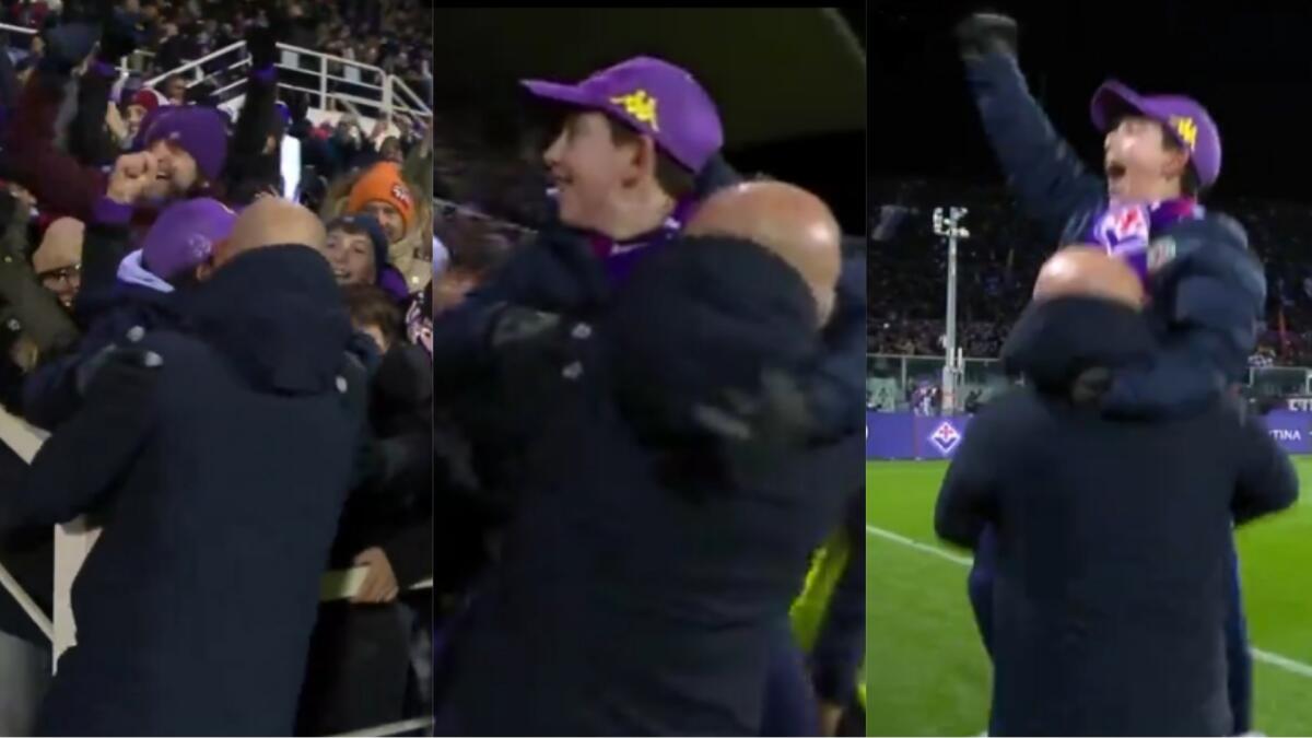 Italiano prende in braccio un bambino dopo la vittoria ed esulta con lui in campo. Il video da brividi - 